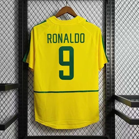 2002 VM Brasil Hjemmetrøye 9 Ronaldo Minnesutgave for Fans