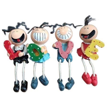 Lange Ben Dukker Skulpturer, Kærligheds Siddende Ben Dukke Siddere Kunstner Samlerobjekt Dinglende Figur Resin Dekorativt Ornament