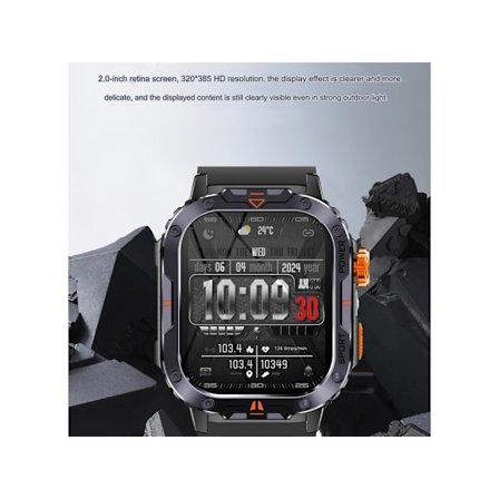 Smartklokke med 2-i-1 Hodetelefoner Bluetooth-anrop Lokal Musikkavspilling Hjertefrekvens- og Oksygenovervåking