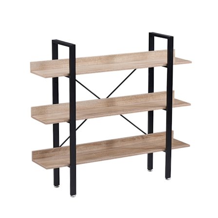 Horizon bogreol med 3 hylder, Sonoma, sort, 120 x 28 x 106 cm