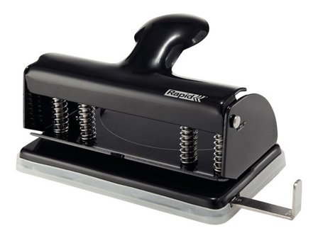 RAPID Hålslagare med ställskena, 10 arks hålslagskapacitet, 4 hål, svart magi - Lyreco - Kontorsmaterial - Till skrivbordet - Hålslag