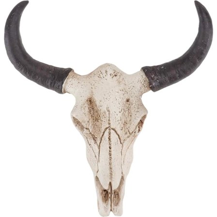 Lang Horn Ko Hoved Tyr Stier Hoved Skulptur Resin Dyr Hoved S