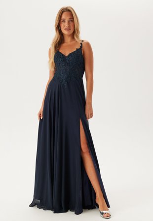 Christian Koehlert - Chiffon Rhinestone Evening Dress - 40