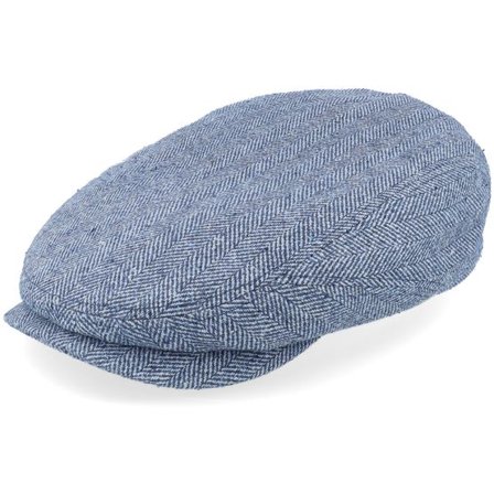 Stetson - Blå flatcap Keps - Driver Cap Silk Light Blue Herringbone Flat Cap @ Hatstore