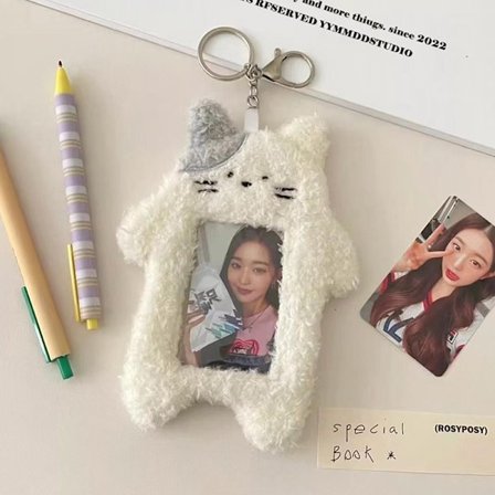 e Cat Plush Photocard Holder Kpop Idol Photo Sleeve Protective