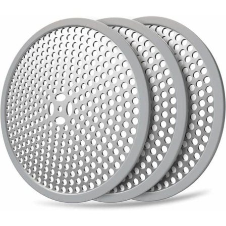 Slukrist i rustfritt stål, rund, for bad, hårfanger