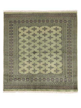 Oriental Pakistan Bokhara 2Ply Rug 196X209 Square Dark Green/Dark Yellow Wool, Pakistan