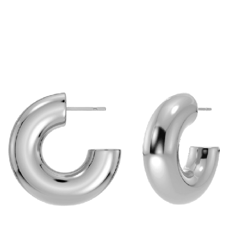 Edblad Chunky Creoles L Steel Smycken & klockor Dam Grå ONESIZE