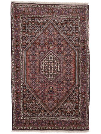 Håndknyttet Persisk Bidjar Teppe 90X148 Svart/Mørk Rød