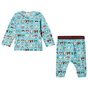 Kids - Gucci Blue Mini Gucci Pets Print Pyjama Set 6-9 months - Nightwear - 6-9 months - Blue