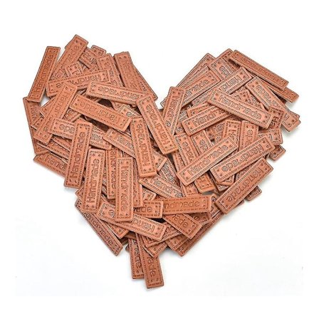 100 stk Pu-skinn håndlagde etiketter Tagger pregede etiketter Tekstilskinnetiketter for plaggsøm Ac