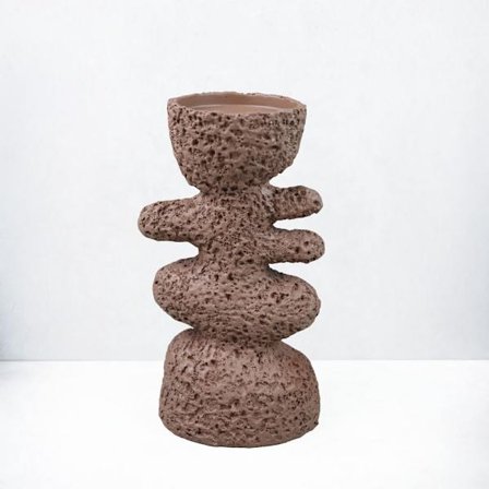 Kynttilänjalka, Hartsi, 14.5x9.5x25cm, Ruskea