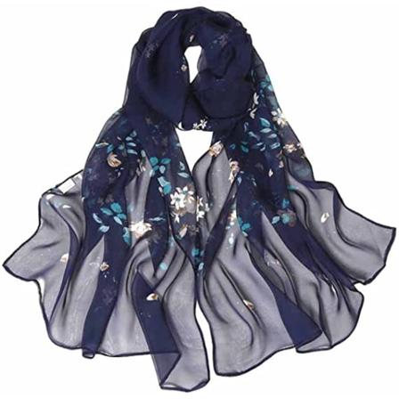 Lätta modehalsdukar för kvinnor, tryckta blommönster, sjal, wraps, C005