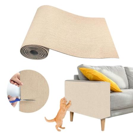 Klippbar katteskrapepost med teppe, selvklebende hyller til kattetre, reservedeler, teppe til katteskrape, khaki Khaki 60x100CM