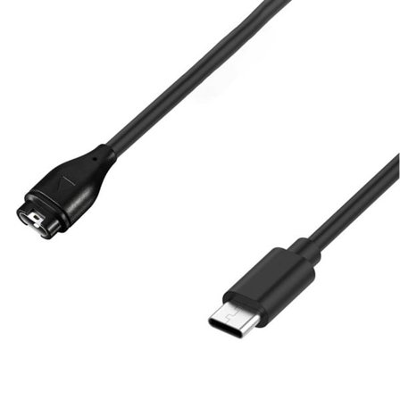 USB plader til Garmin Fenix, Instinct, Forerunner m.fl. – 1 m, sort