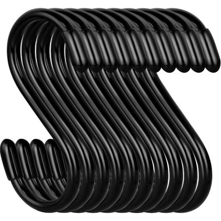 Håndklædekroge, S-kroge til hængende planter/20 stk. skridsikre kraftige S-kroge, sorte