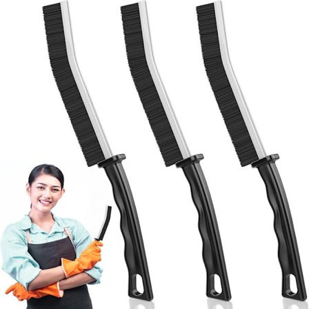 3-delt rengjøringsbørstesett - Spaltevindusåpningsbørste for kjøkken, hjem, bad, toalett