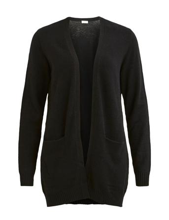 Viril Open L/S Knit Cardigan - Noos Strikkegenser Cardigan Svart Vila*Betinget Tilbud