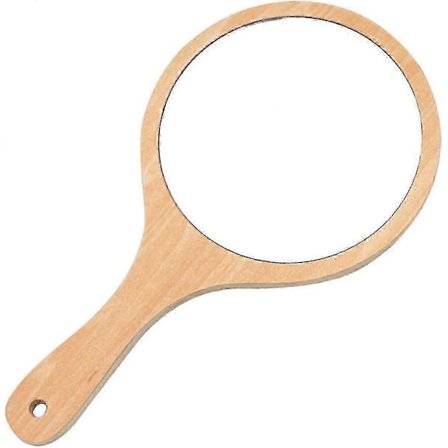Frisörspegel Rund Handspegel med Trähandtag Rund Träspegel Frisör Rund Träspegel Sminkspegel För Smink Hår