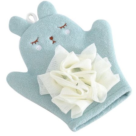 Baby Bath Glove, Wash Cloth, Children's Wash Mitts, Bath, Body Scrub Green KLB