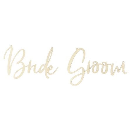 Träskyltar Bride och Groom