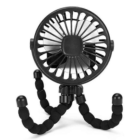 Bærbar barnevognvifte USB Oppladbar Mini Sammenleggbar 3 Hastighets Justerbar Kjølevifte (LGL)