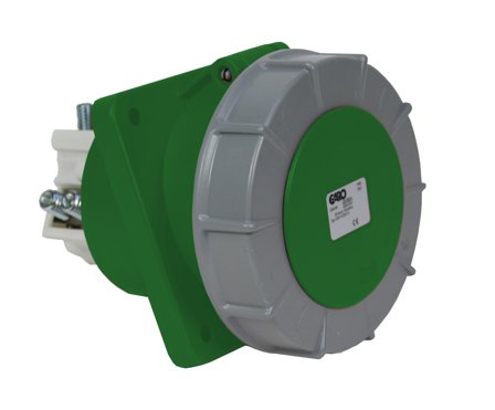 Garo UISV 3125-10 S Paneluttak IP67, 4-polet, 125 A, skrå Grønn, 10 h, Stikkontakter & kabler