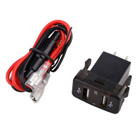 Toyota Dubbel USB Snabbladdare Adapter 0.6m Kabel Röd