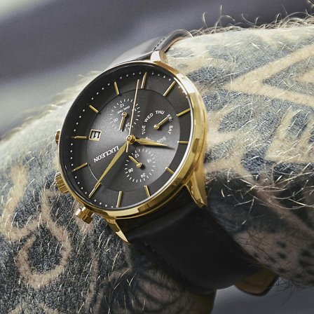 Ternion | Black and Gold-tone Dual-time Watch for Men - Wrist watches