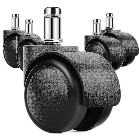 2" Heavy Duty Kontorstolhjul Erstatning, Lydløse Gummi Roterende Hjul for Kontorstol, Sa
