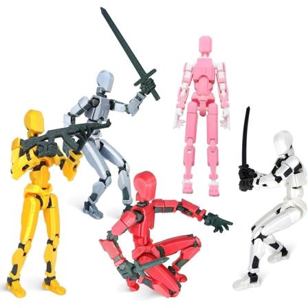 T13 Actionfigur, T13 Actionfigur, Actionfigurer med flera leder, 3D-utskrift av rörliga figurer[HK] Pink