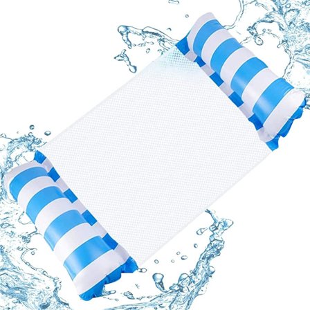 Vesihenkari, puhallettava kelluntapatja, allas-lounge-henkari, puhallettava kelluva allashenkari aikuisille, sininen