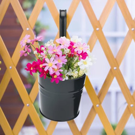 1 stk. Hængende Metal Blomsterpotter - til Hegn eller Balkon - med,ZQKLA