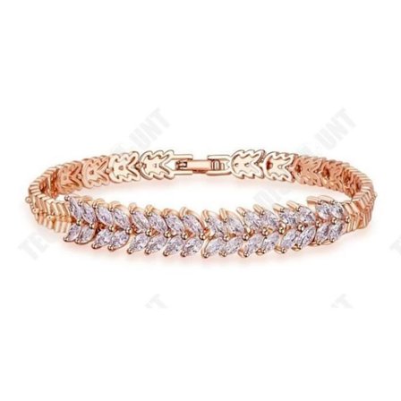 Armband - Kvinna - Roséguld - Löv - Strass - Cubic zirconia