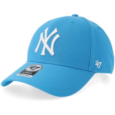 47 Brand - Blå adjustable Keps - New York Yankees Mvp Glacier Blue Adjustable @ Hatstore
