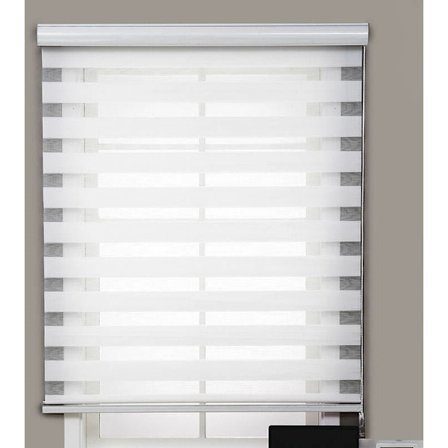 Rullgardin Dag Natt utan borrning 50 x 150 cm vit, enkel att montera med clips för fönster eller dörr