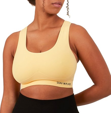 Stay in Place Rib Seamless Bra Women undergarment Yellow S