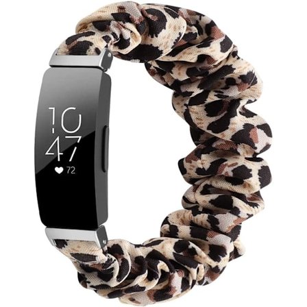 MEFEO Scrunchies kompatible med Fitbit Inspire 2 Bånd/Inspire Leopard(Small,Leopard)