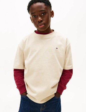 Tommy Hilfiger Washed Faded Graphic T-Shirt Ss - Beige - 164