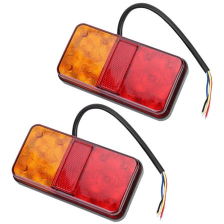 2 st Universal 10LED Bakljus 10-30V Baklampa för Bakljus Lastbil Röd Gul