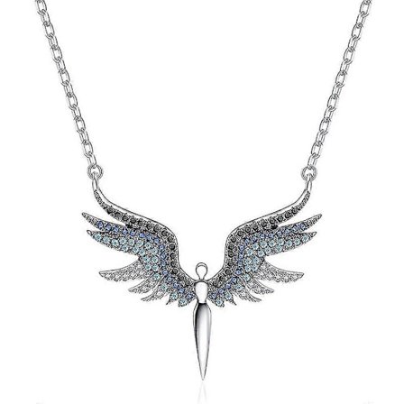 Klassiske Engelvinger Regnbue Anheng Halskjede Rhinestone Halskjede Fest Bryllup Smykker Gave Til Kvinner