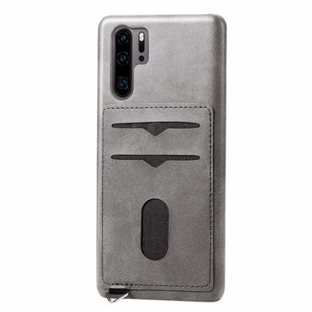 Huawei P30 Pro - LEMAN Skal med Korthållare Grå