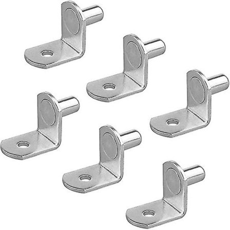 50 stk 6MM L-formede hyllebærere Hyllebærere Nikkelbelagte hyllestøtter med hull for møbler Kjøkkenskap Skap Bokylle