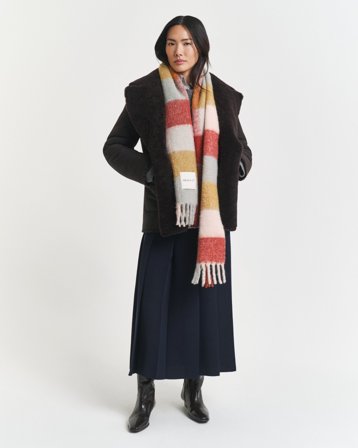 GANT Damen Karierter Schal aus Alpaka-Woll-Gemisch (ONE SIZE) Mehrfarbig