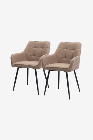 Homeroom Collection - Valdemar 2-pak spisebordsstol - Brun - Stole - Fra Homeroom