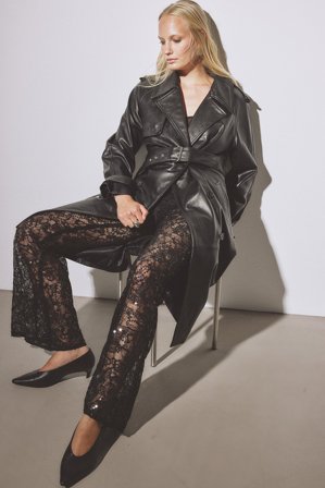 NA-KD - Bukse med blonder - Nyttårsbukser - Svart - XS