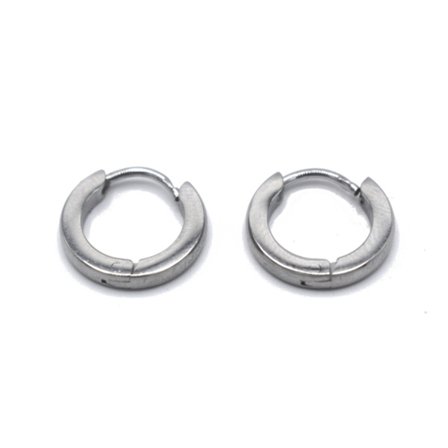 Sølvfarvede runde øreringer