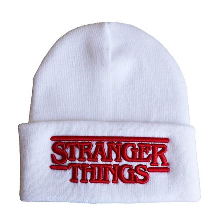 Stranger Things 4 Embroidery Knitted Beanie Hats Winter Warm Ski Cap Dame Herre