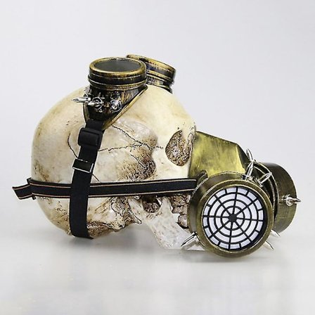 Retro Steampunk Gasmaske med briller Unisex Halloween Maske Cosplay Tilbehør