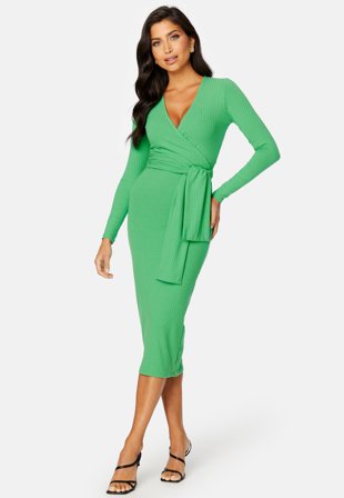 BUBBLEROOM Ines jersey dress Light green Klær